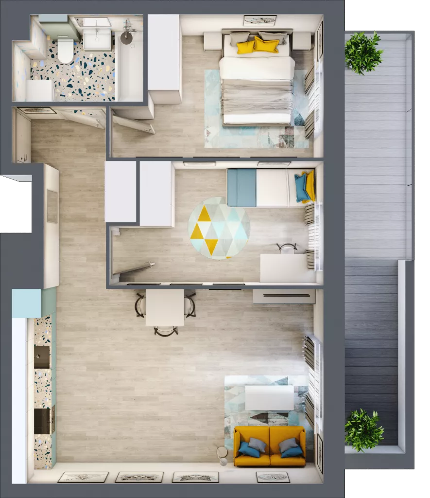 3 pokoje, mieszkanie 52,83 m², parter, oferta nr M114, Kwietny Ogród, Lublin, Czechów Północny, Czechów Północny, ul. Edwarda Wojtasa