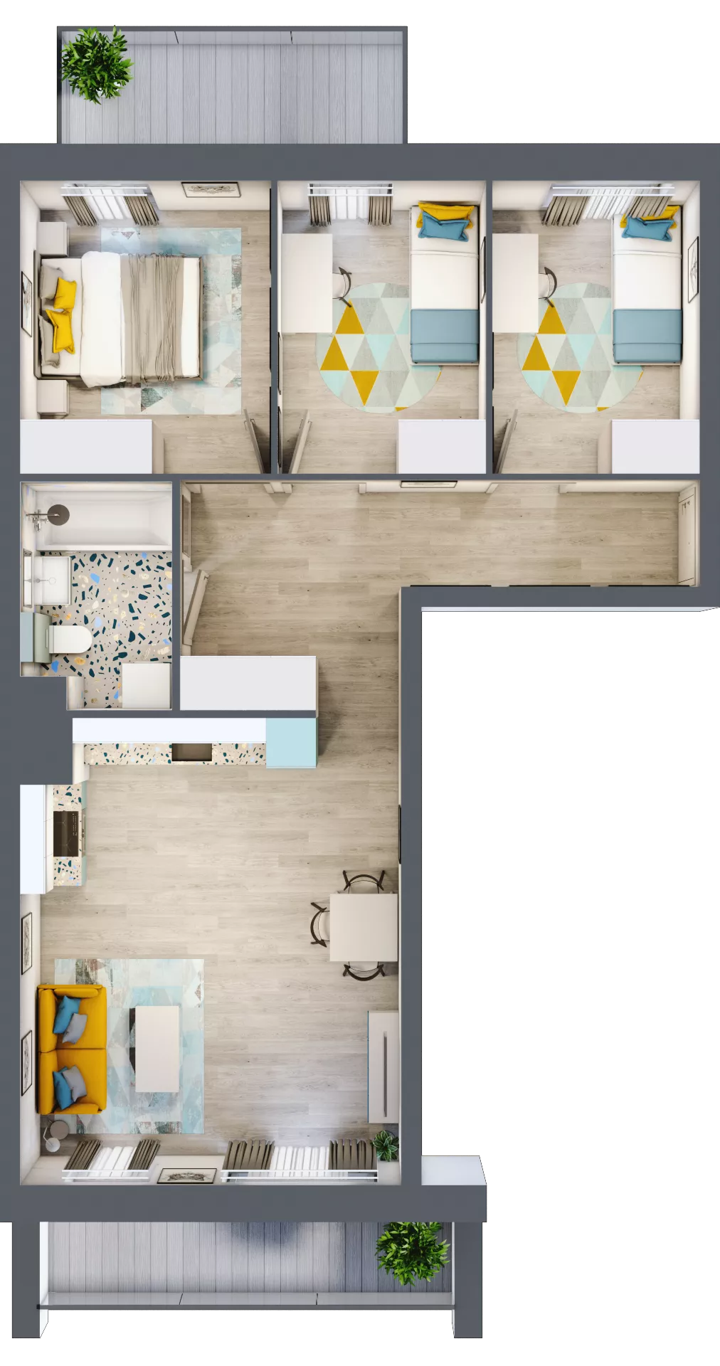 4 pokoje, mieszkanie 62,19 m², piętro 1, oferta nr M74, Kwietny Ogród, Lublin, Czechów Północny, Czechów Północny, ul. Edwarda Wojtasa