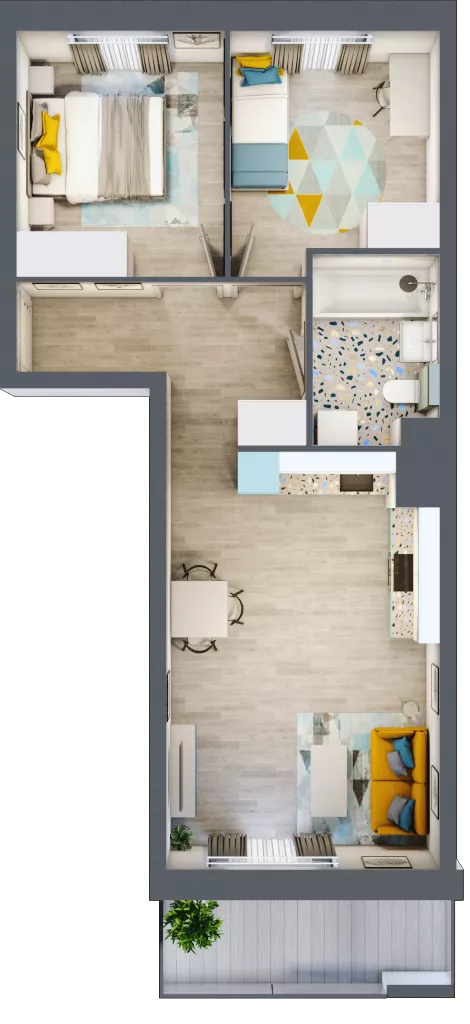 3 pokoje, mieszkanie 49,52 m², piętro 1, oferta nr M175, Kwietny Ogród, Lublin, Czechów Północny, Czechów Północny, ul. Edwarda Wojtasa