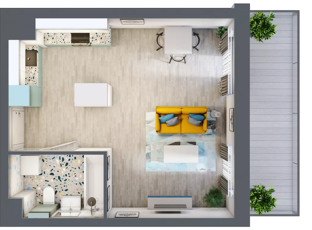 1 pokój, mieszkanie 32,06 m², piętro 3, oferta nr M133, Kwietny Ogród, Lublin, Czechów Północny, Czechów Północny, ul. Edwarda Wojtasa