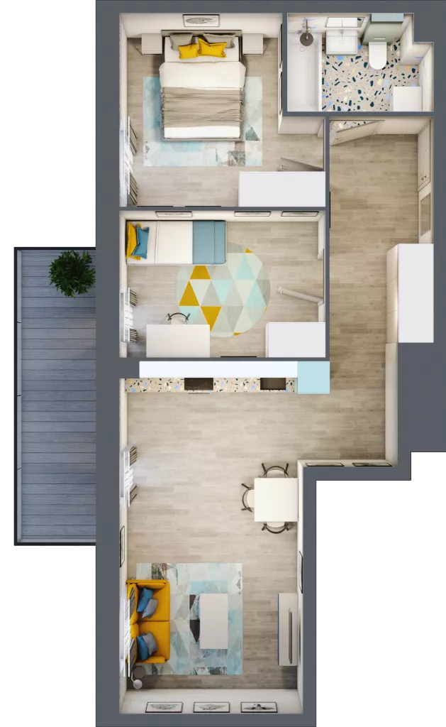 3 pokoje, mieszkanie 54,56 m², parter, oferta nr M115, Kwietny Ogród, Lublin, Czechów Północny, Czechów Północny, ul. Edwarda Wojtasa