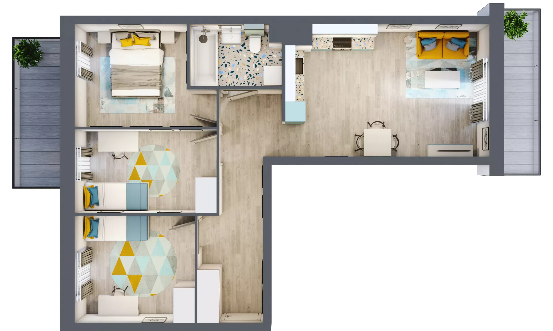 4 pokoje, mieszkanie 65,62 m², piętro 3, oferta nr M81, Kwietny Ogród, Lublin, Czechów Północny, Czechów Północny, ul. Edwarda Wojtasa