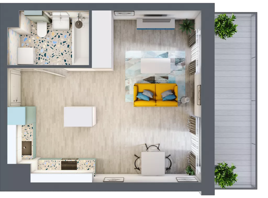 1 pokój, mieszkanie 32,06 m², piętro 3, oferta nr M134, Kwietny Ogród, Lublin, Czechów Północny, Czechów Północny, ul. Edwarda Wojtasa