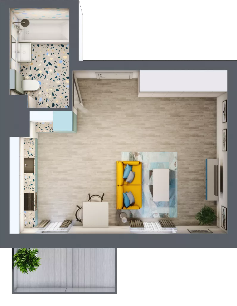 1 pokój, mieszkanie 32,02 m², piętro 2, oferta nr M130, Kwietny Ogród, Lublin, Czechów Północny, Czechów Północny, ul. Edwarda Wojtasa