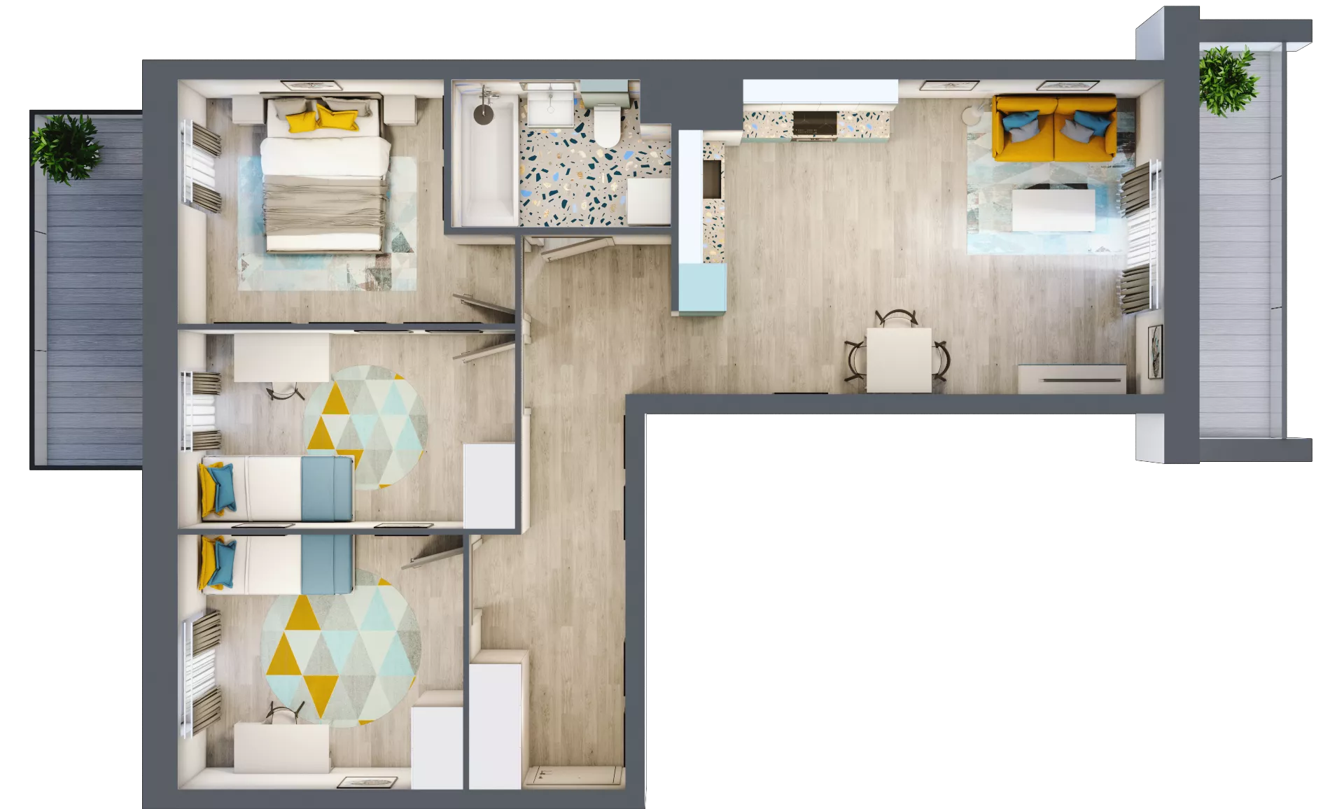 4 pokoje, mieszkanie 65,62 m², piętro 1, oferta nr M69, Kwietny Ogród, Lublin, Czechów Północny, Czechów Północny, ul. Edwarda Wojtasa