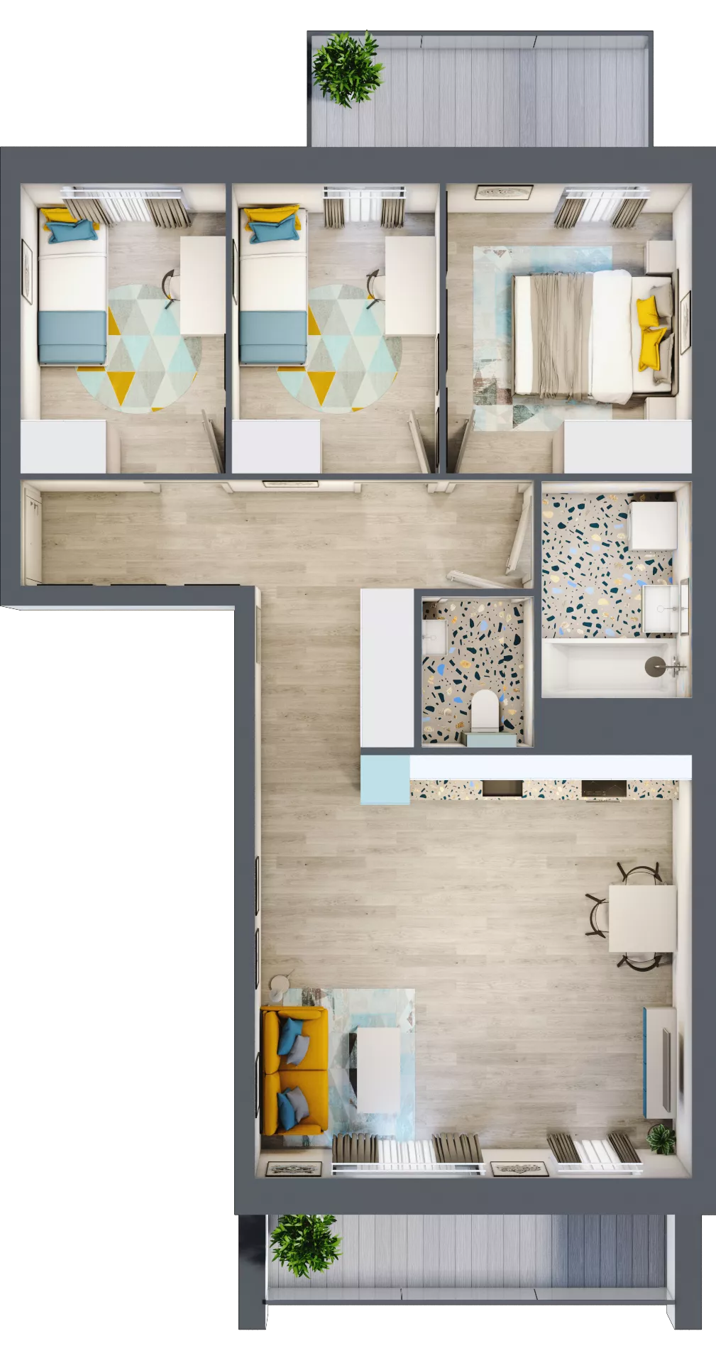 4 pokoje, mieszkanie 66,15 m², piętro 2, oferta nr M08, Kwietny Ogród, Lublin, Czechów Północny, Czechów Północny, ul. Edwarda Wojtasa