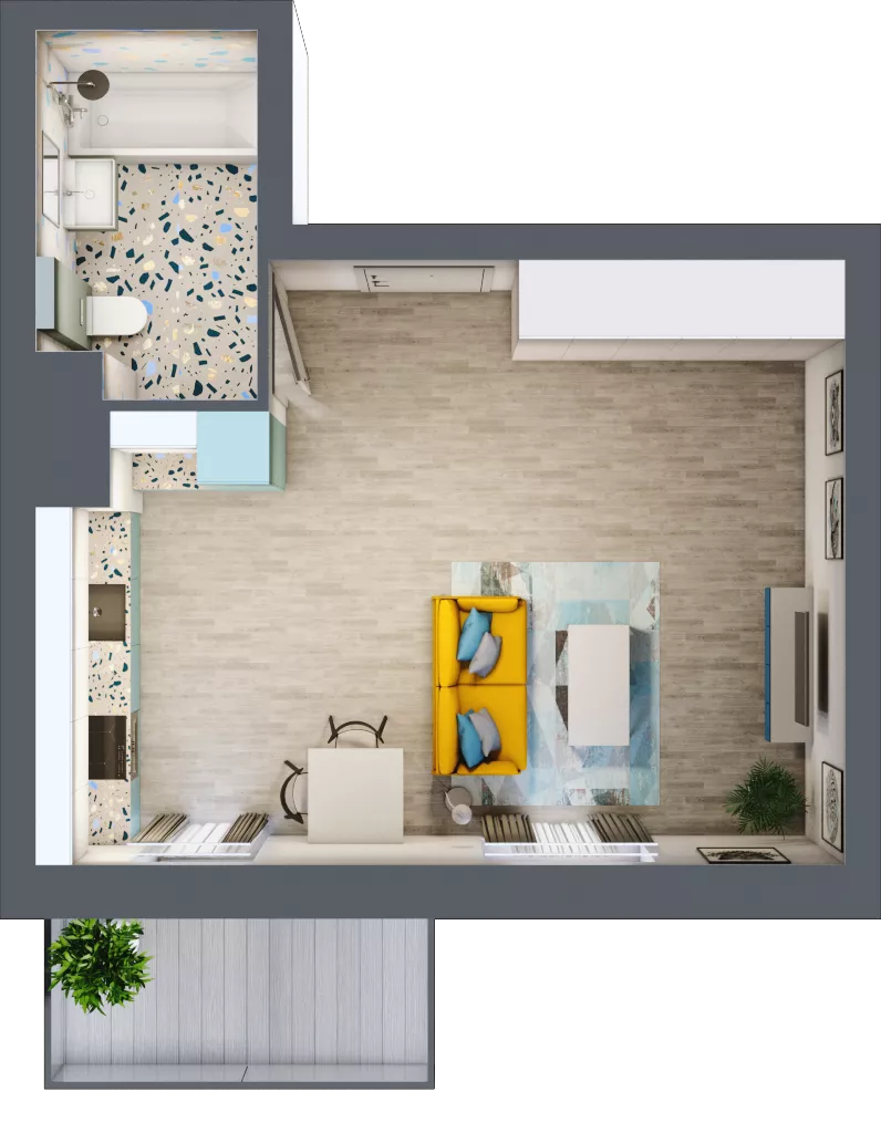 1 pokój, mieszkanie 32,02 m², piętro 3, oferta nr M137, Kwietny Ogród, Lublin, Czechów Północny, Czechów Północny, ul. Edwarda Wojtasa