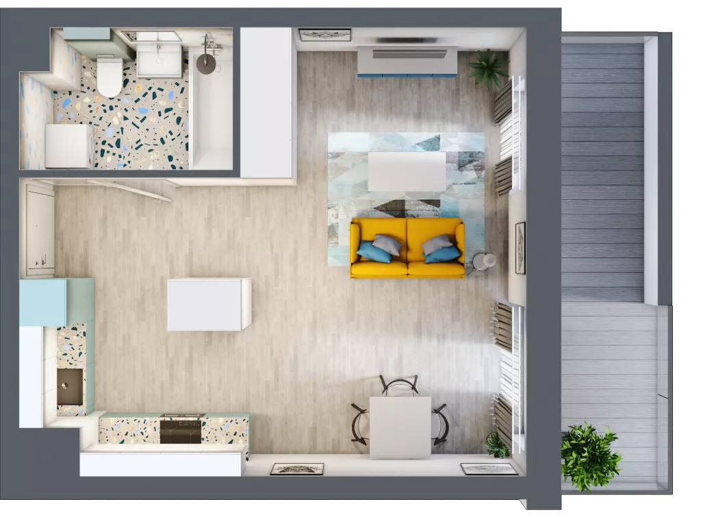 1 pokój, mieszkanie 32,06 m², piętro 2, oferta nr M127, Kwietny Ogród, Lublin, Czechów Północny, Czechów Północny, ul. Edwarda Wojtasa