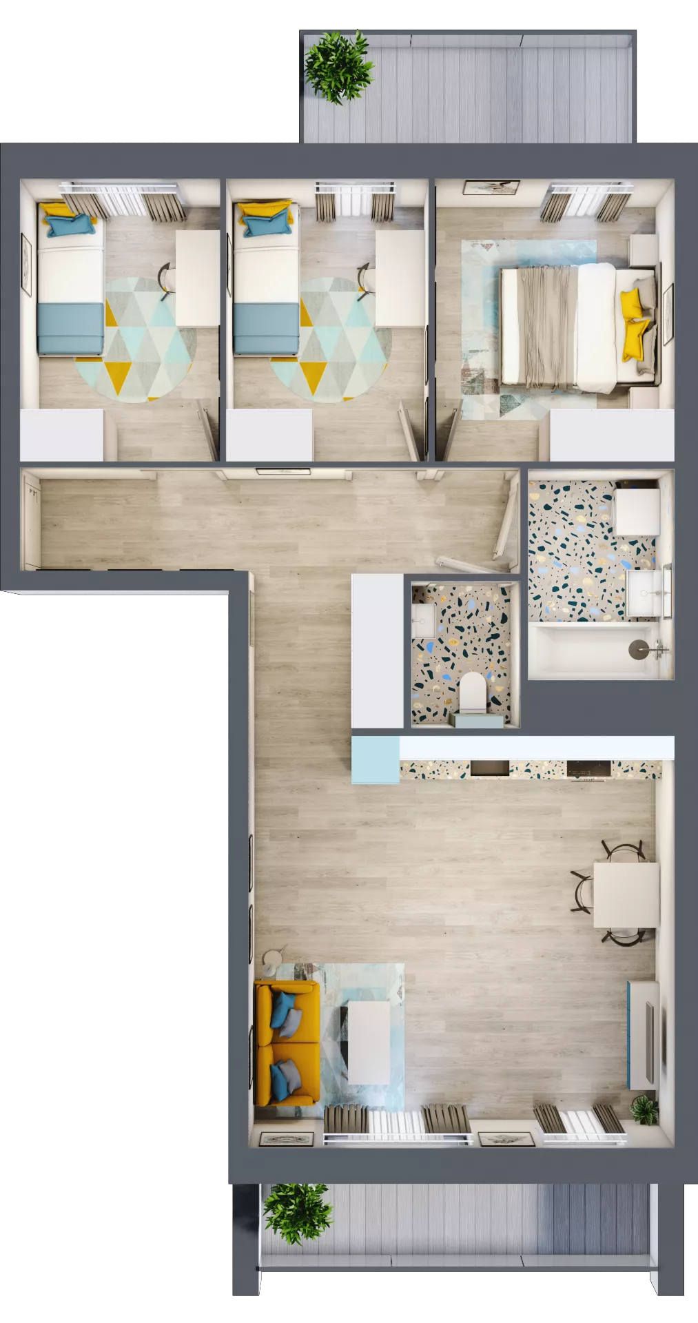 4 pokoje, mieszkanie 66,15 m², piętro 4, oferta nr M16, Kwietny Ogród, Lublin, Czechów Północny, Czechów Północny, ul. Edwarda Wojtasa