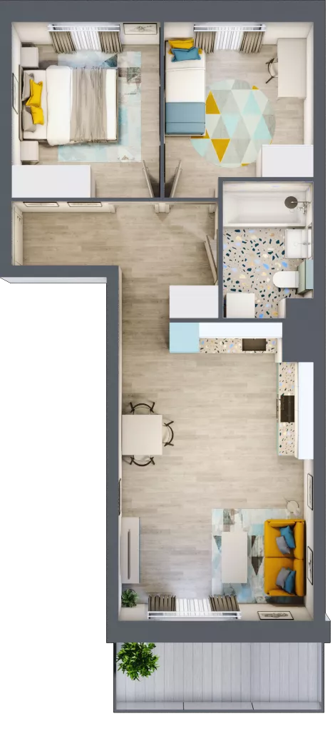 3 pokoje, mieszkanie 49,52 m², piętro 3, oferta nr M183, Kwietny Ogród, Lublin, Czechów Północny, Czechów Północny, ul. Edwarda Wojtasa