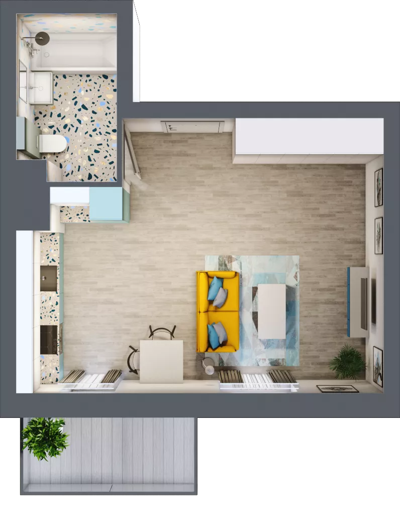 1 pokój, mieszkanie 32,02 m², piętro 7, oferta nr M169, Kwietny Ogród, Lublin, Czechów Północny, Czechów Północny, ul. Edwarda Wojtasa