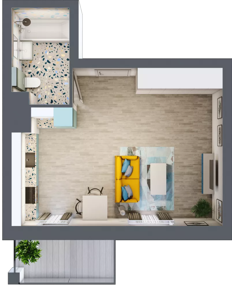 1 pokój, mieszkanie 32,02 m², piętro 4, oferta nr M145, Kwietny Ogród, Lublin, Czechów Północny, Czechów Północny, ul. Edwarda Wojtasa