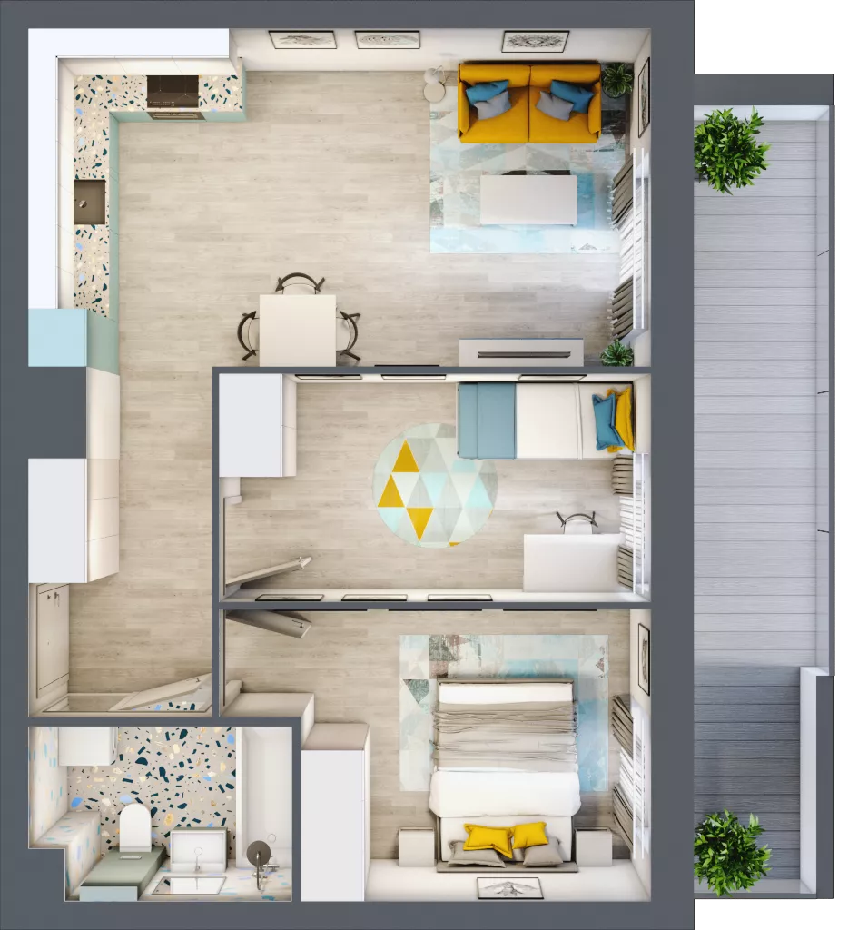 3 pokoje, mieszkanie 49,65 m², parter, oferta nr M64, Kwietny Ogród, Lublin, Czechów Północny, Czechów Północny, ul. Edwarda Wojtasa