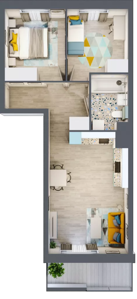 3 pokoje, mieszkanie 49,52 m², parter, oferta nr M171, Kwietny Ogród, Lublin, Czechów Północny, Czechów Północny, ul. Edwarda Wojtasa