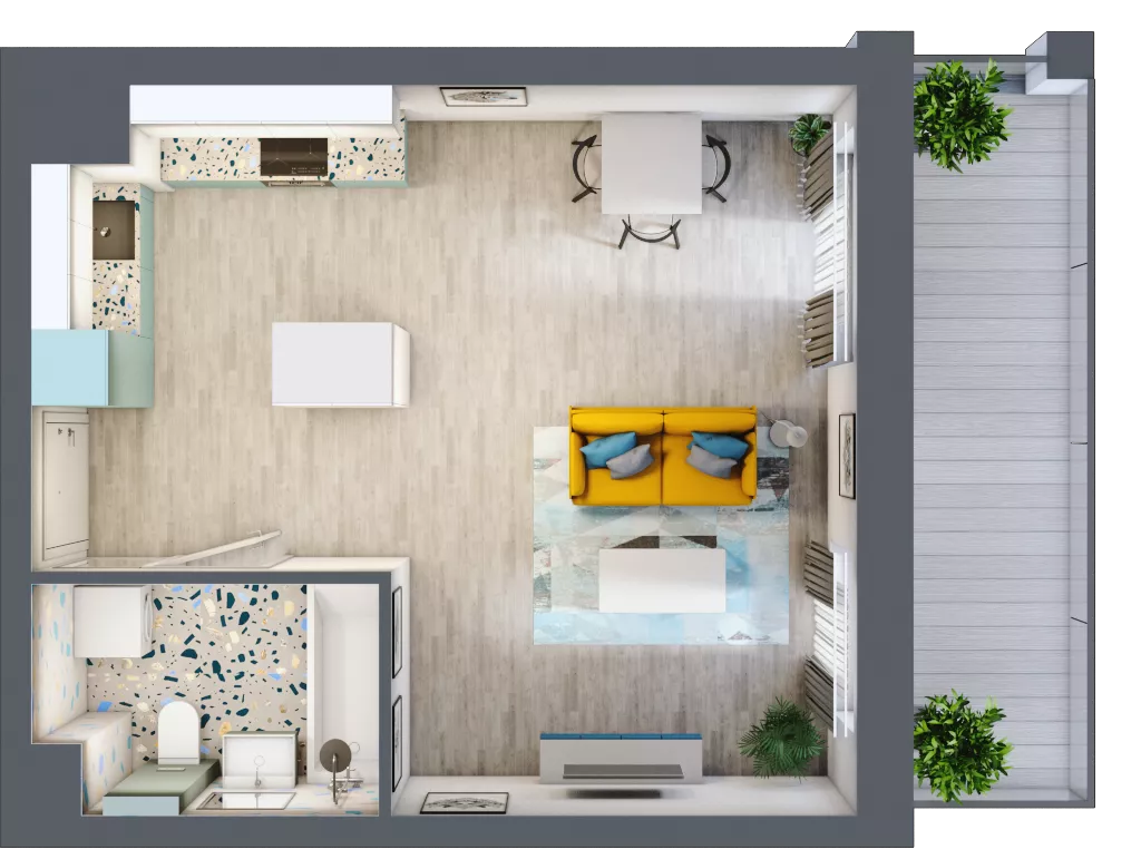 1 pokój, mieszkanie 32,06 m², piętro 7, oferta nr M164, Kwietny Ogród, Lublin, Czechów Północny, Czechów Północny, ul. Edwarda Wojtasa