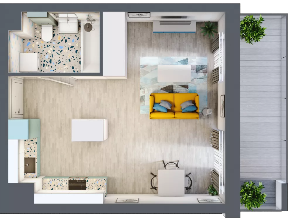1 pokój, mieszkanie 32,06 m², piętro 1, oferta nr M120, Kwietny Ogród, Lublin, Czechów Północny, Czechów Północny, ul. Edwarda Wojtasa