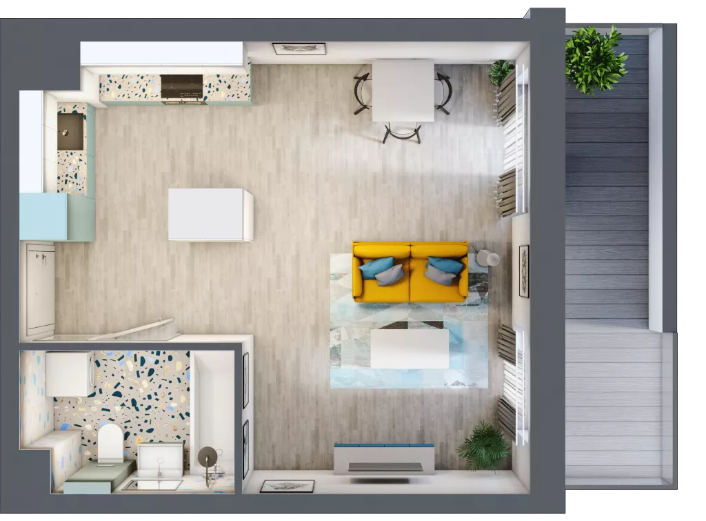 1 pokój, mieszkanie 32,06 m², piętro 1, oferta nr M119, Kwietny Ogród, Lublin, Czechów Północny, Czechów Północny, ul. Edwarda Wojtasa