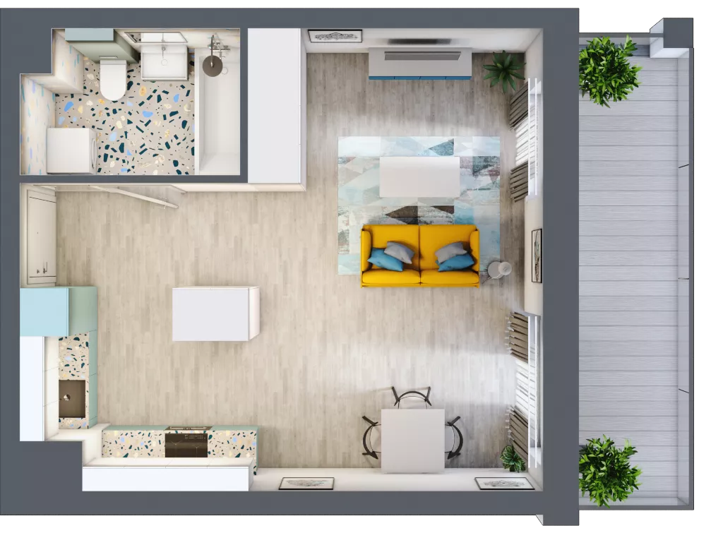 1 pokój, mieszkanie 32,06 m², piętro 6, oferta nr M157, Kwietny Ogród, Lublin, Czechów Północny, Czechów Północny, ul. Edwarda Wojtasa