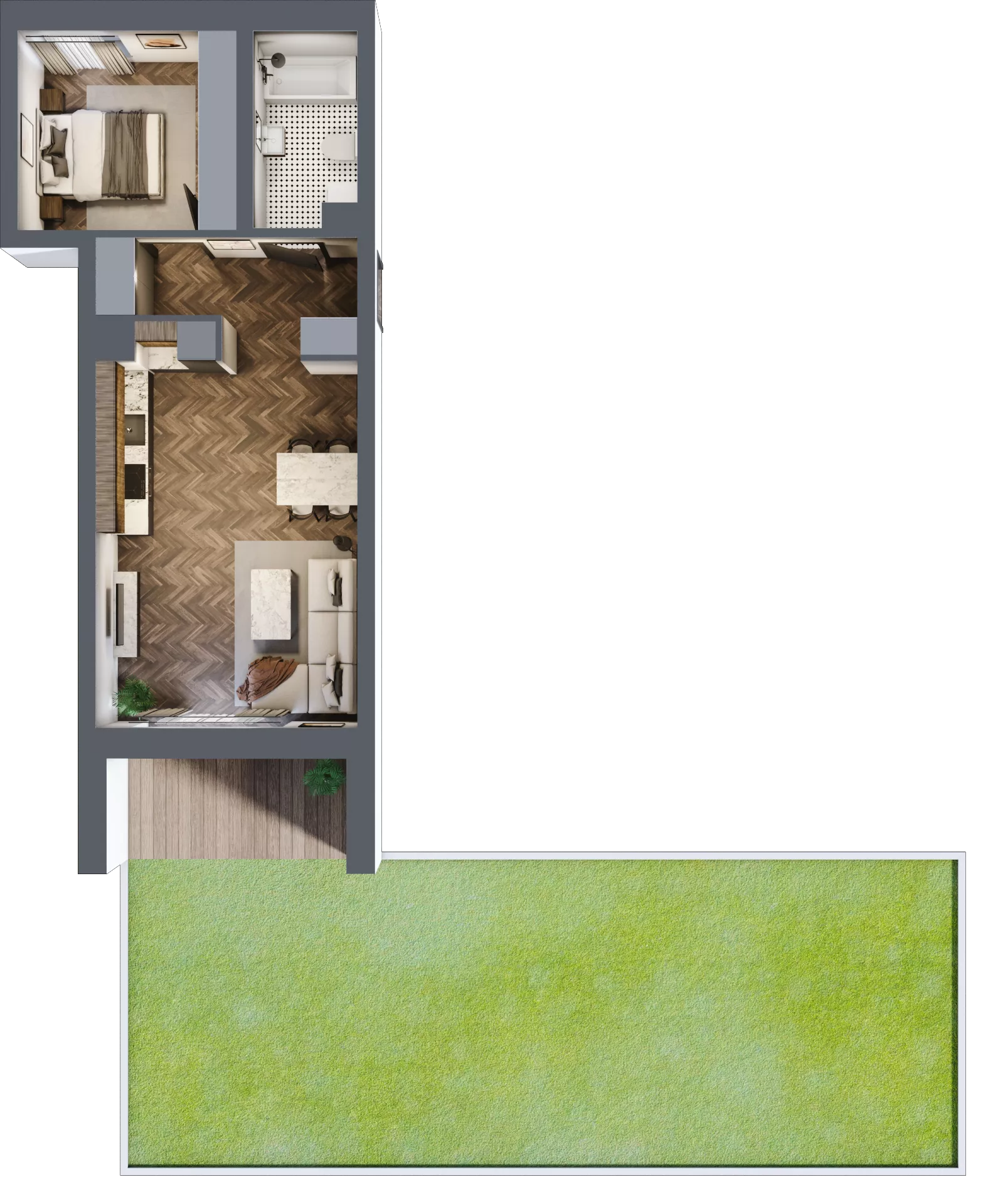 2 pokoje, mieszkanie 45,86 m², parter, oferta nr 31A, Osiedle Farbiarska, Tomaszów Mazowiecki, ul. Farbiarska 28, 32, 34
