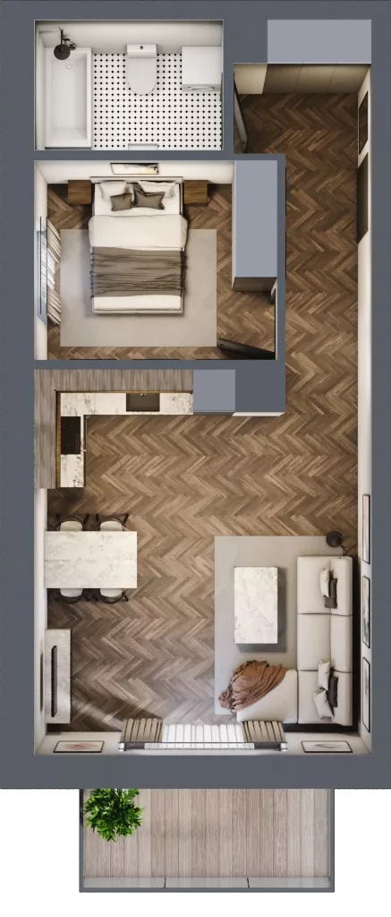 2 pokoje, mieszkanie 47,16 m², piętro 1, oferta nr 9A, Osiedle Farbiarska, Tomaszów Mazowiecki, ul. Farbiarska 28, 32, 34