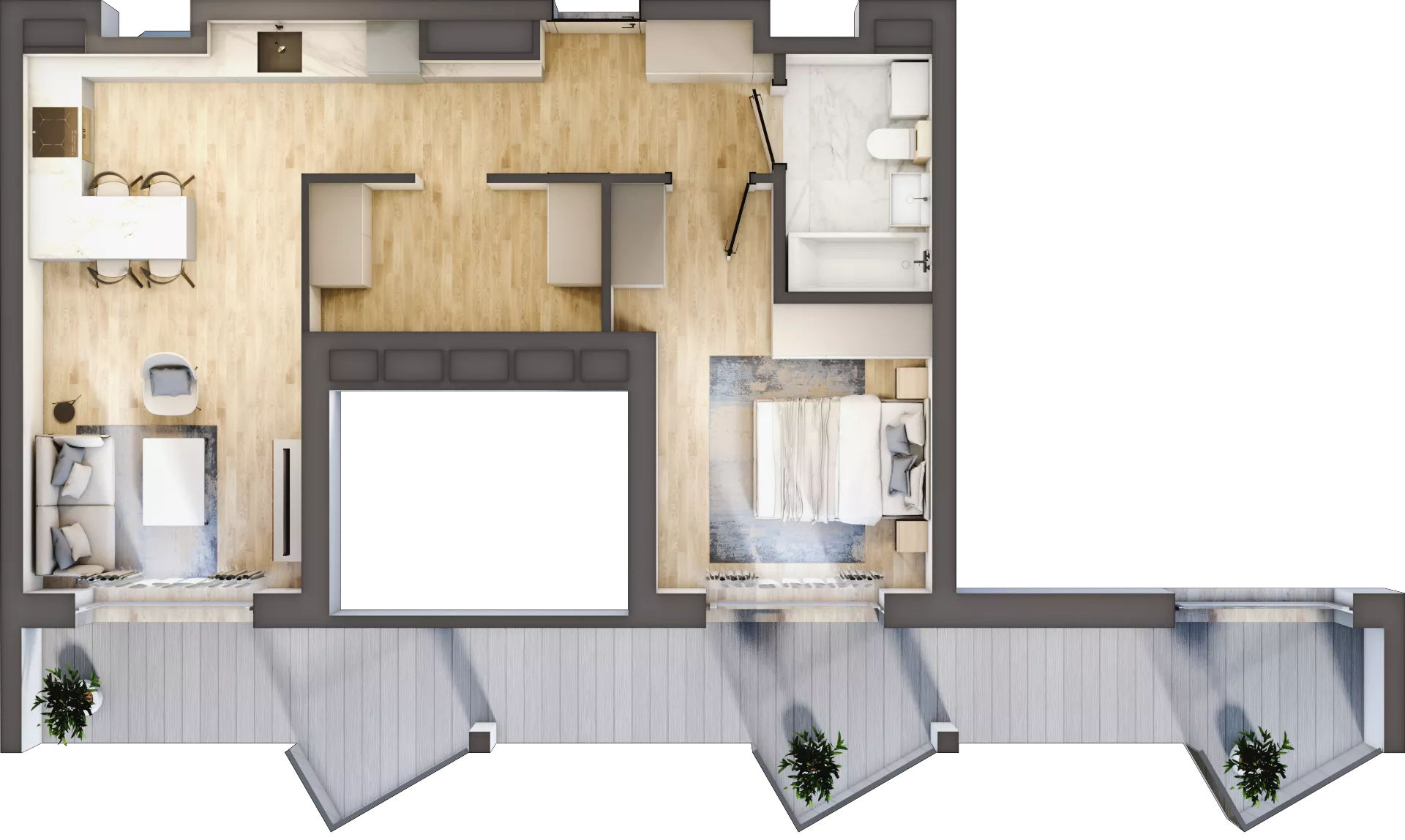 2 pokoje, apartament inwestycyjny 45,74 m², piętro 3, oferta nr 4.1, MidAqua Apartments, Międzywodzie, ul. Szkolna