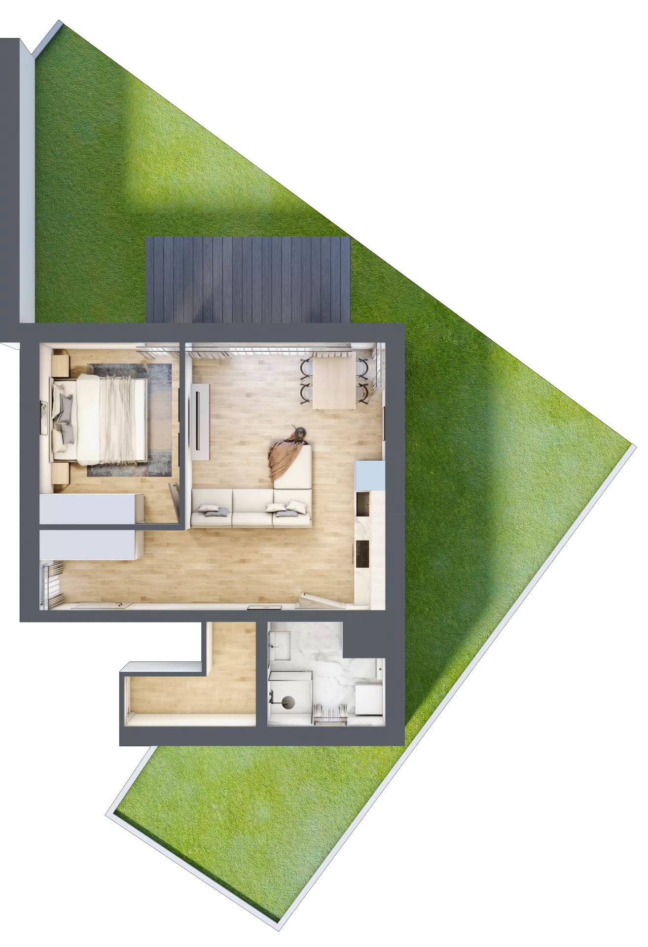 2 pokoje, mieszkanie 42,60 m², parter, oferta nr 4A, Zielony Zakątek Ustroń, Ustroń, ul. Myśliwska