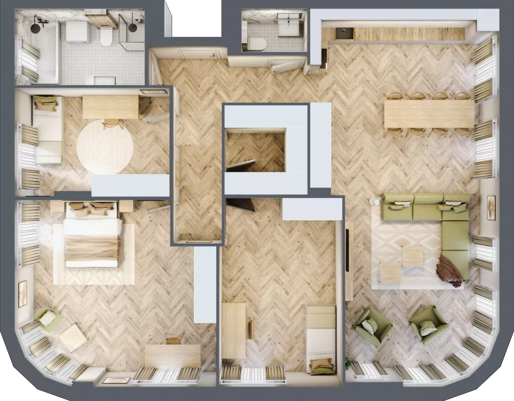 4 pokoje, mieszkanie 121,35 m², piętro 3, oferta nr 15, Zielony Zakątek, Warszawa, Włochy, Stare Włochy, ul. Krańcowa 5