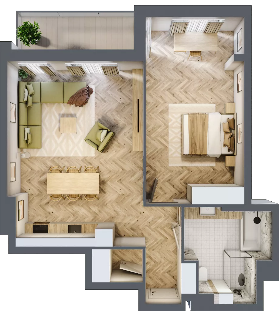 2 pokoje, mieszkanie 62,84 m², piętro 1, oferta nr 1, Zielony Zakątek, Warszawa, Włochy, Stare Włochy, ul. Krańcowa 5