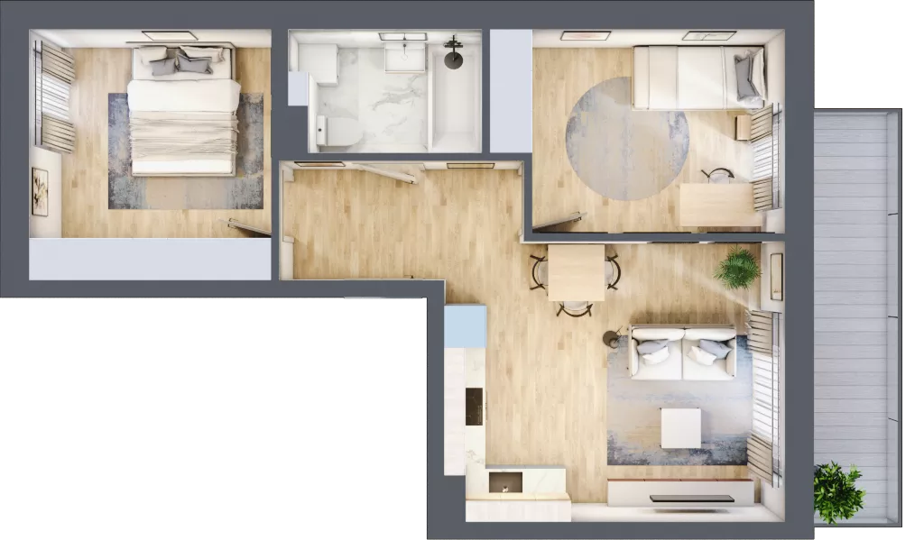3 pokoje, mieszkanie 52,26 m², piętro 3, oferta nr 13, Stacja Olszynka, Warszawa, Praga Południe, Gocławek, ul. Załęże 14