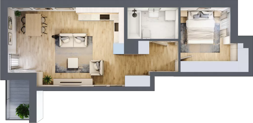 2 pokoje, mieszkanie 49,11 m², piętro 2, oferta nr 12, Stacja Olszynka, Warszawa, Praga Południe, Gocławek, ul. Załęże 14