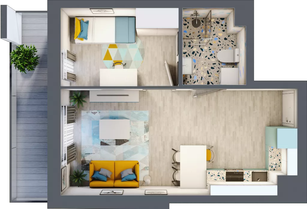 2 pokoje, mieszkanie 35,10 m², piętro 2, oferta nr M15, Nova Leszczyńska, Kielce, Sandomierskie, ul. Leszczyńska 65