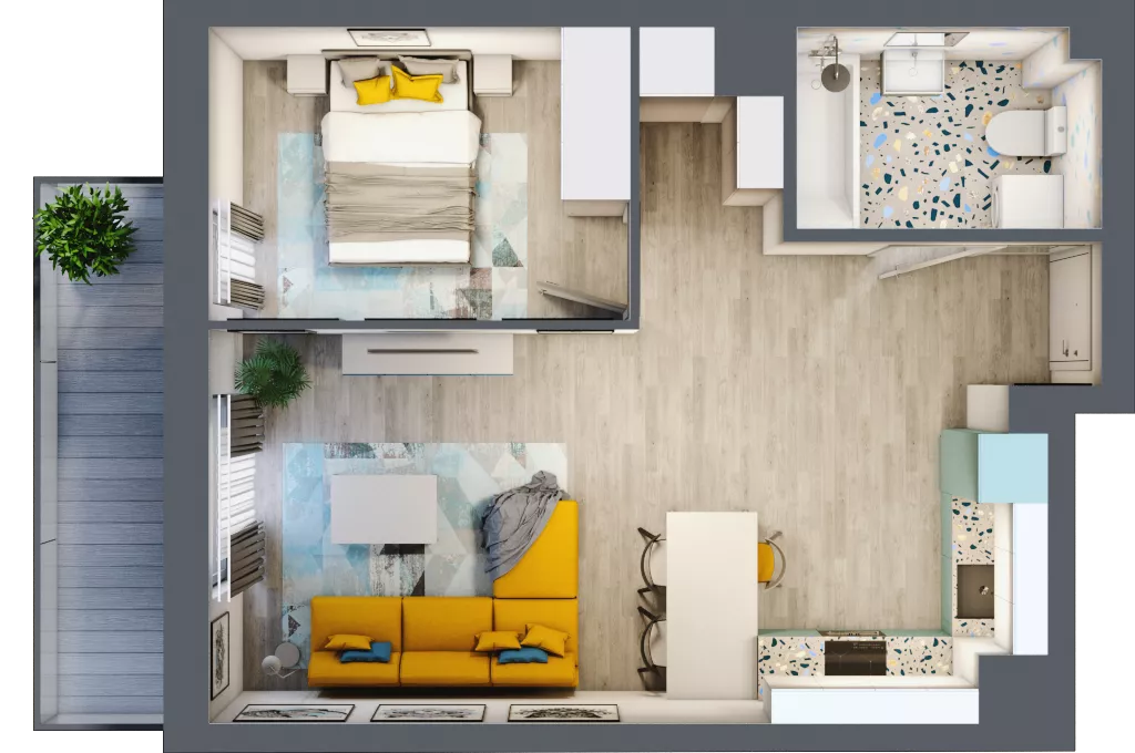 2 pokoje, mieszkanie 44,17 m², piętro 2, oferta nr M13, Nova Leszczyńska, Kielce, Sandomierskie, ul. Leszczyńska 65