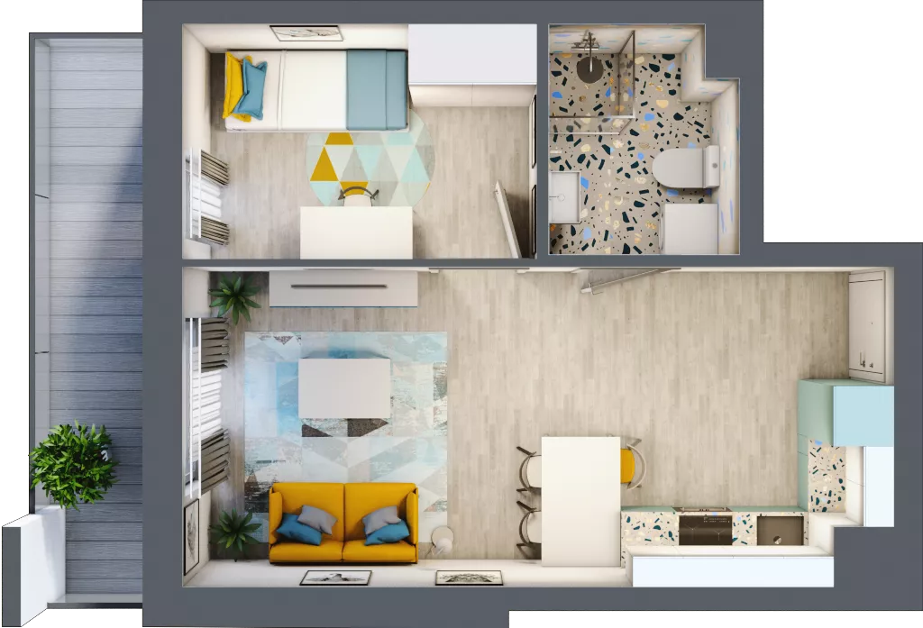2 pokoje, mieszkanie 35,10 m², piętro 1, oferta nr M6, Nova Leszczyńska, Kielce, Sandomierskie, ul. Leszczyńska 65