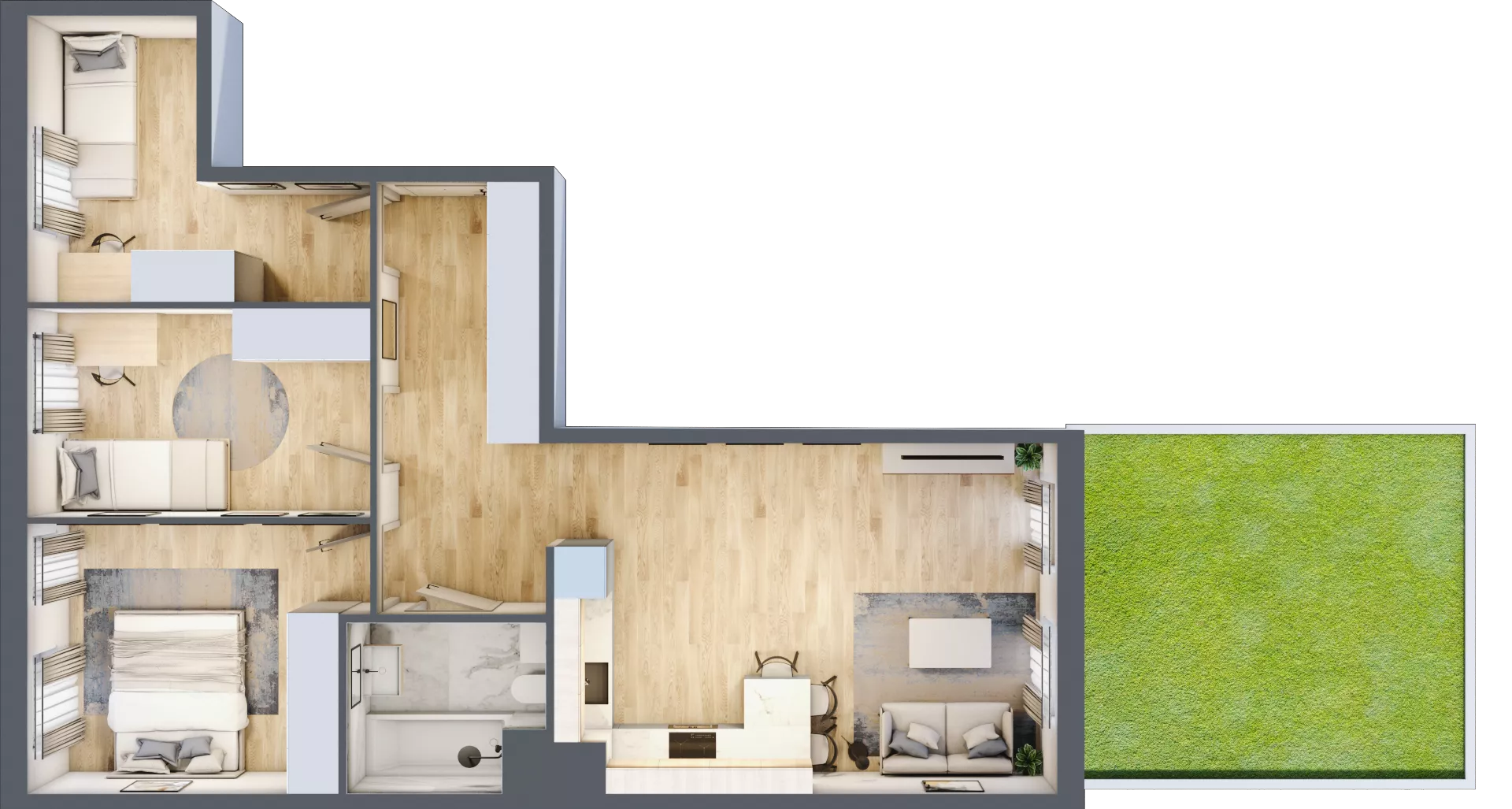 4 pokoje, mieszkanie 69,09 m², parter, oferta nr 32, Osiedle Metropol, Lublin, Dziesiąta, ul. Kunickiego 28