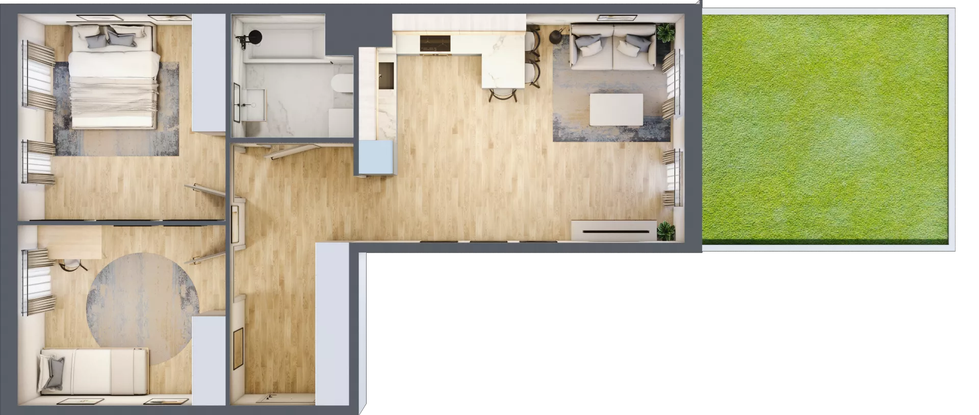 3 pokoje, mieszkanie 65,11 m², parter, oferta nr 29, Osiedle Metropol, Lublin, Dziesiąta, ul. Kunickiego 28