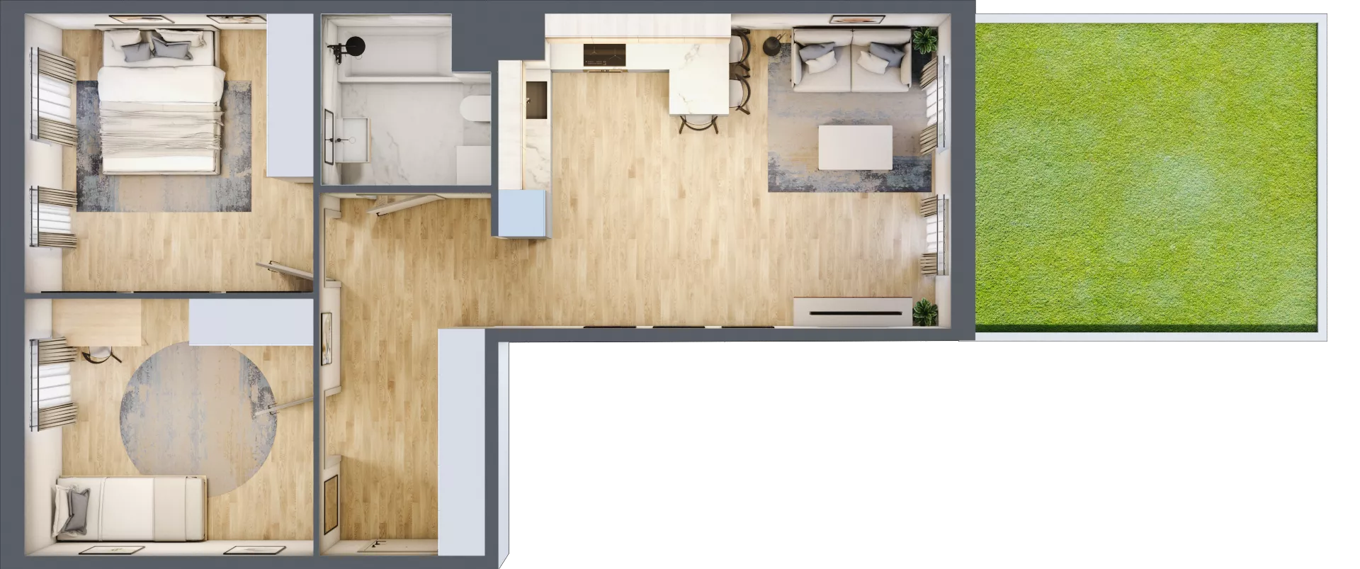 3 pokoje, mieszkanie 64,57 m², parter, oferta nr 13, Osiedle Metropol, Lublin, Dziesiąta, ul. Kunickiego 28
