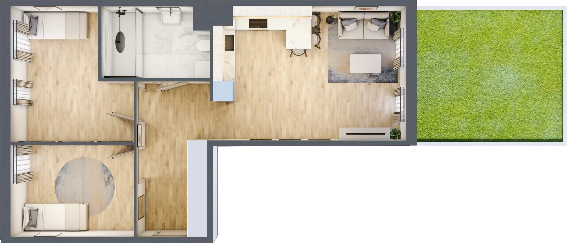 3 pokoje, mieszkanie 64,53 m², parter, oferta nr 45, Osiedle Metropol, Lublin, Dziesiąta, ul. Kunickiego 28