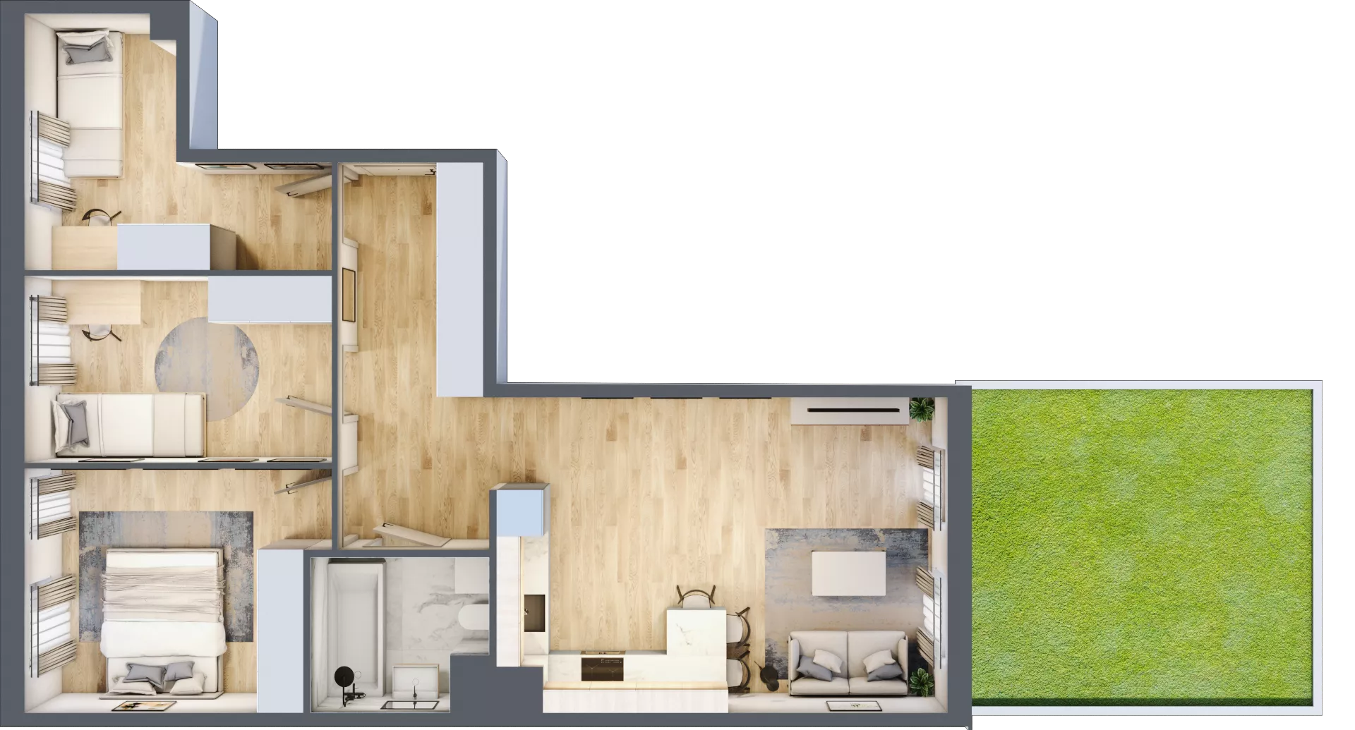 4 pokoje, mieszkanie 69,28 m², parter, oferta nr 16, Osiedle Metropol, Lublin, Dziesiąta, ul. Kunickiego 28