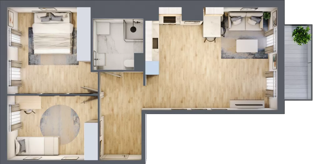 3 pokoje, mieszkanie 64,22 m², parter, oferta nr 1, Osiedle Metropol, Lublin, Dziesiąta, ul. Kunickiego 28