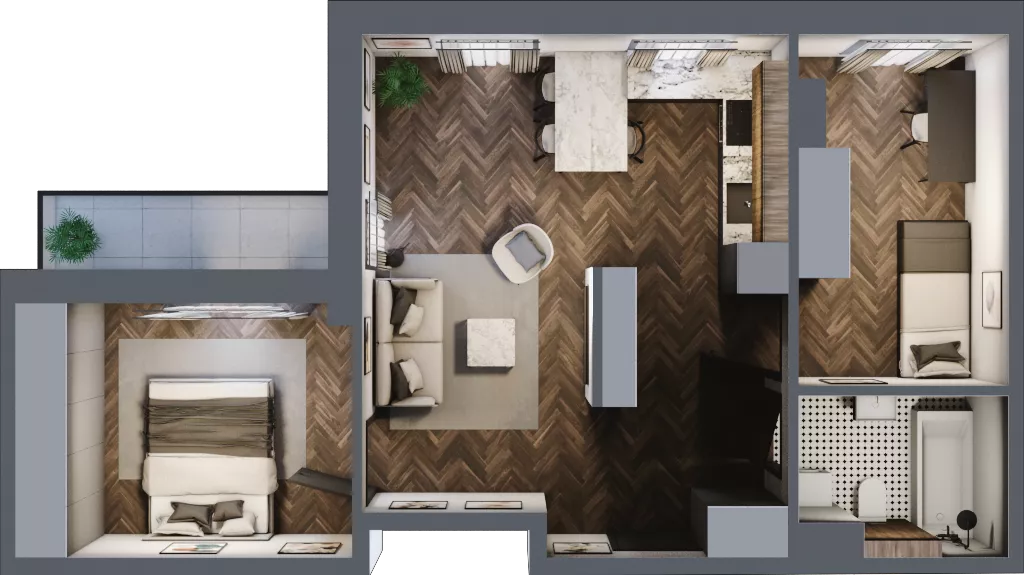 3 pokoje, mieszkanie 55,95 m², piętro 1, oferta nr M.1.6, Lipowa 43, Łódź, Polesie, Stare Polesie, ul. Lipowa 43