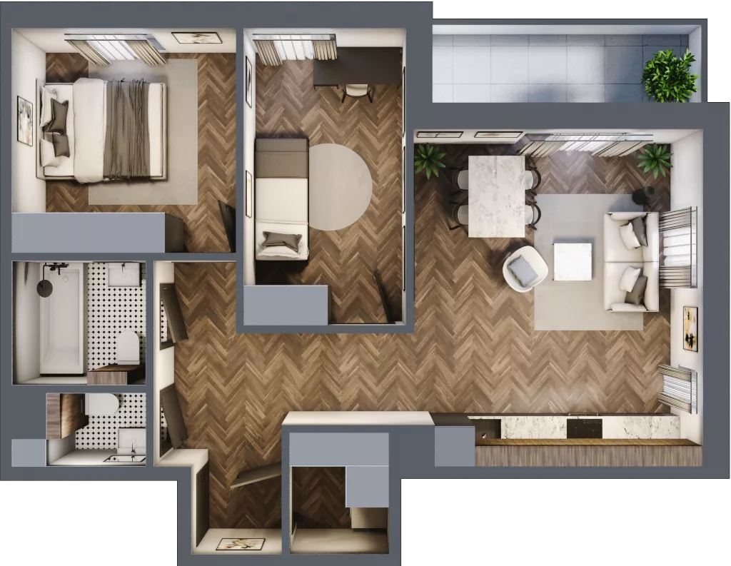 3 pokoje, mieszkanie 62,13 m², piętro 4, oferta nr M.4.4, Lipowa 43, Łódź, Polesie, Stare Polesie, ul. Lipowa 43