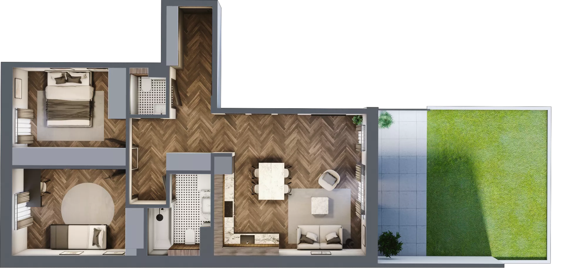 3 pokoje, mieszkanie 69,21 m², piętro 1, oferta nr M.1.2, Lipowa 43, Łódź, Polesie, Stare Polesie, ul. Lipowa 43