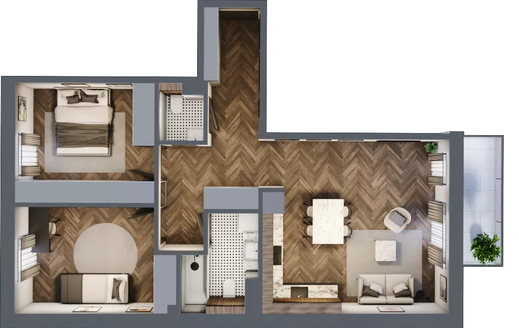 3 pokoje, mieszkanie 69,21 m², piętro 2, oferta nr M.2.2, Lipowa 43, Łódź, Polesie, Stare Polesie, ul. Lipowa 43