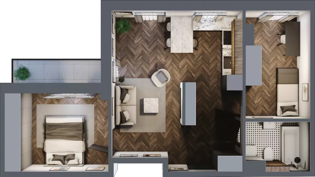 3 pokoje, mieszkanie 55,95 m², piętro 2, oferta nr M.2.6, Lipowa 43, Łódź, Polesie, Stare Polesie, ul. Lipowa 43