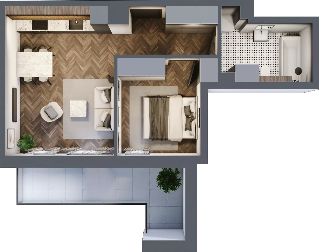 2 pokoje, mieszkanie 40,73 m², piętro 3, oferta nr M.3.1, Lipowa 43, Łódź, Polesie, Stare Polesie, ul. Lipowa 43