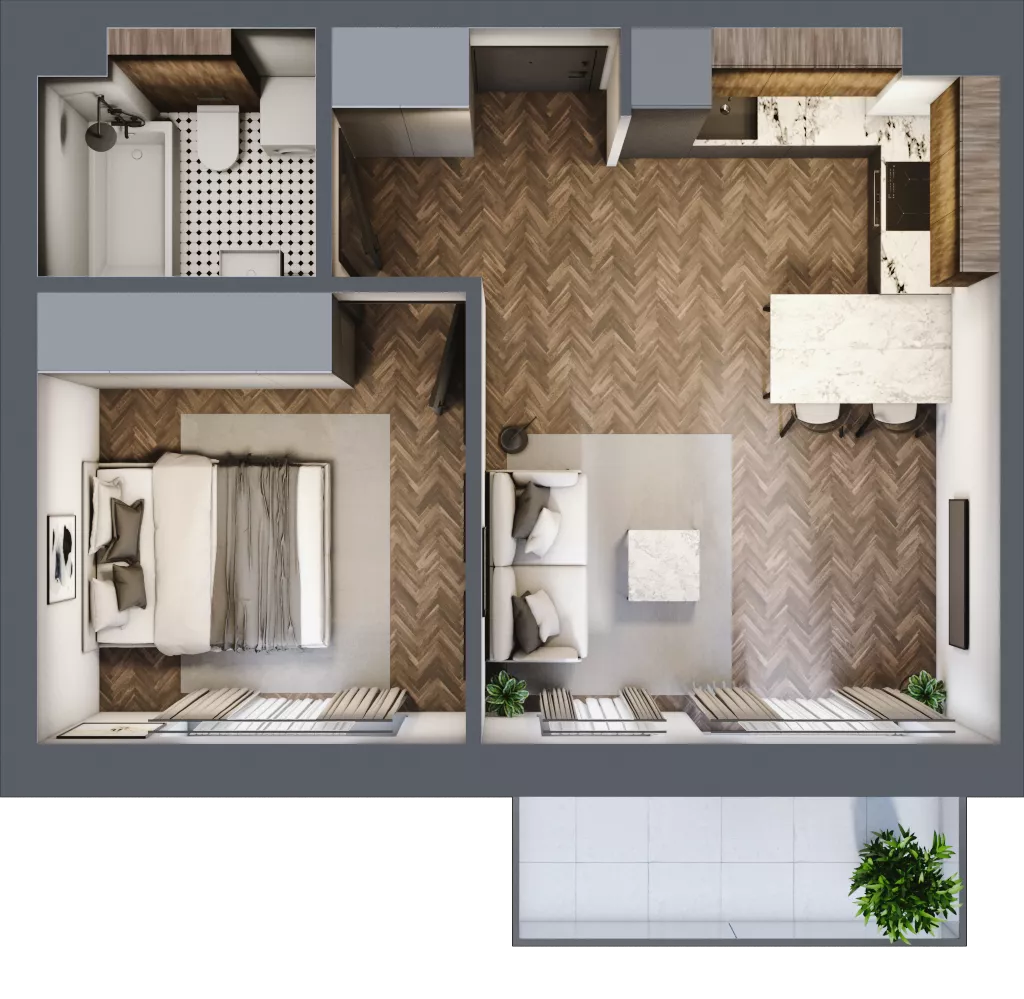 2 pokoje, mieszkanie 37,51 m², piętro 4, oferta nr M.4.9, Lipowa 43, Łódź, Polesie, Stare Polesie, ul. Lipowa 43