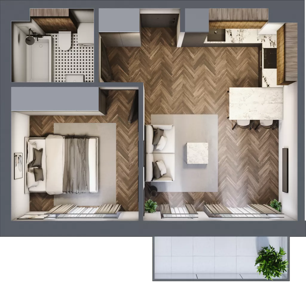 2 pokoje, mieszkanie 37,26 m², piętro 5, oferta nr M.5.5, Lipowa 43, Łódź, Polesie, Stare Polesie, ul. Lipowa 43