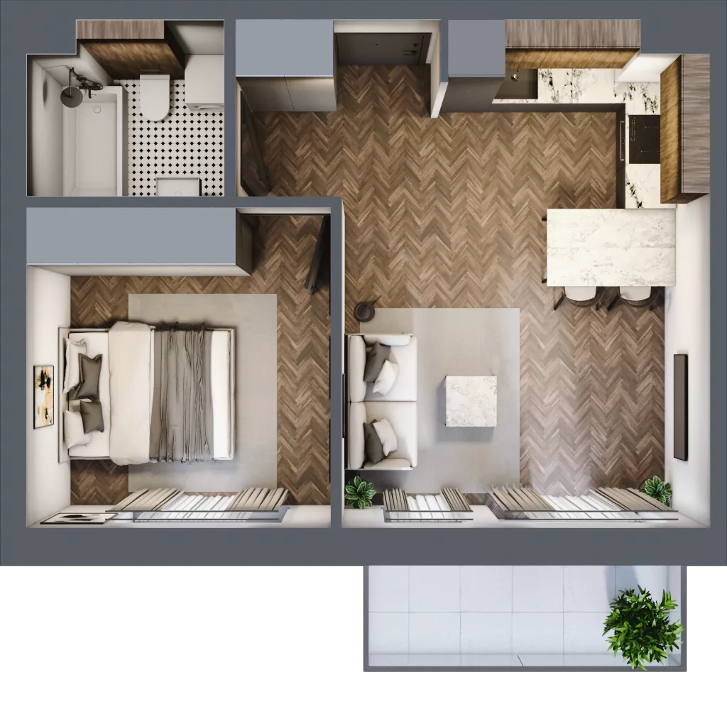 2 pokoje, mieszkanie 37,51 m², piętro 3, oferta nr M.3.9, Lipowa 43, Łódź, Polesie, Stare Polesie, ul. Lipowa 43