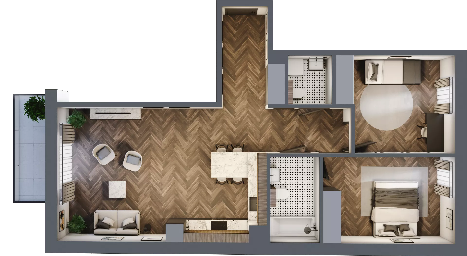3 pokoje, mieszkanie 75,24 m², piętro 3, oferta nr M.3.7, Lipowa 43, Łódź, Polesie, Stare Polesie, ul. Lipowa 43