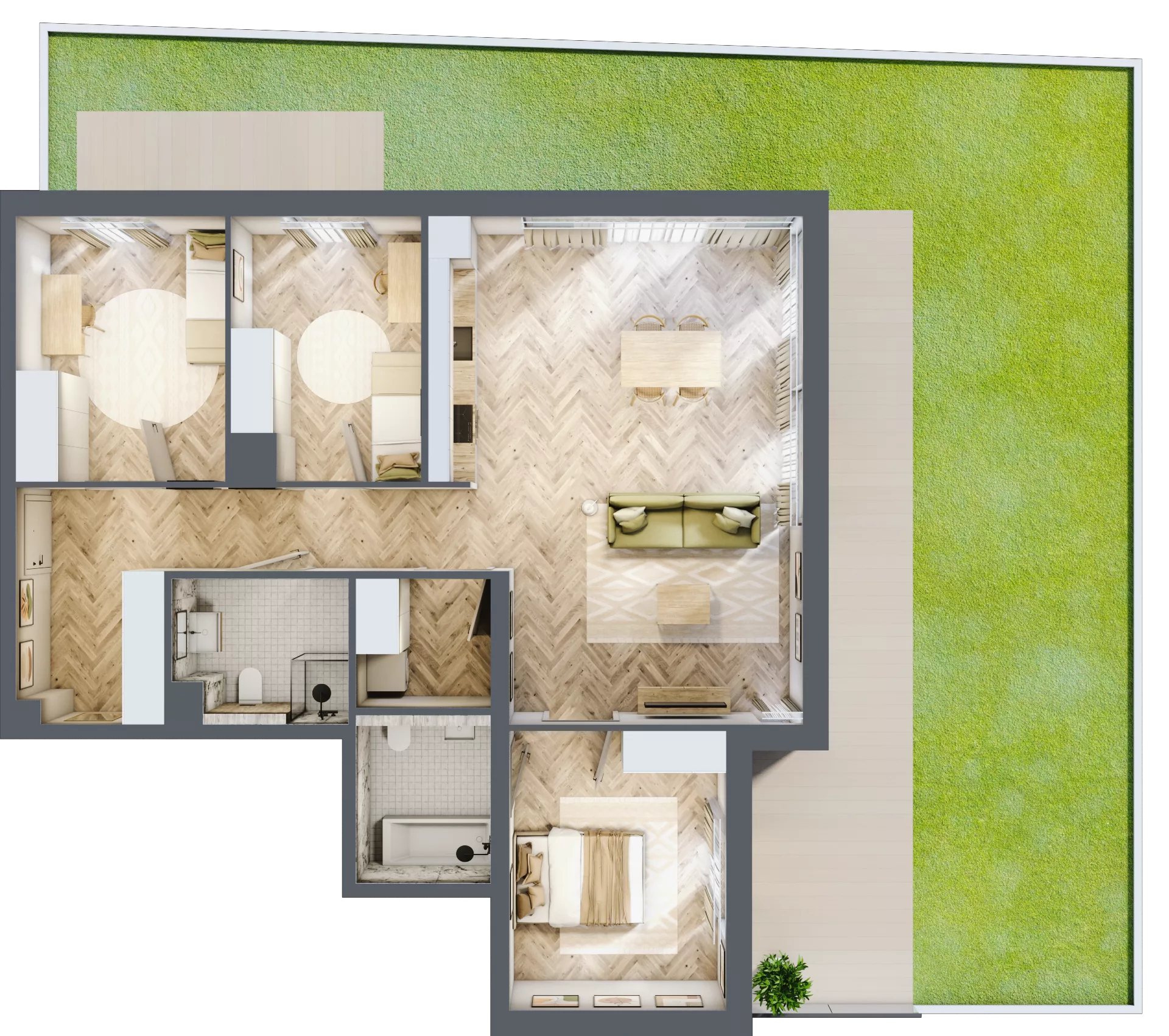 4 pokoje, mieszkanie 96,55 m², parter, oferta nr M1, Aura Orłowo, Gdynia, Orłowo, Kolibki, ul. Aleja Zwycięstwa 193